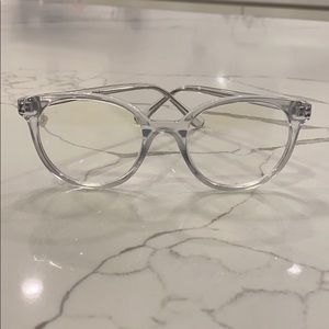Clear framed, blue light glasses